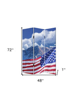 48 X 72 Multi Color Wood Canvas Model American Flag  Screen