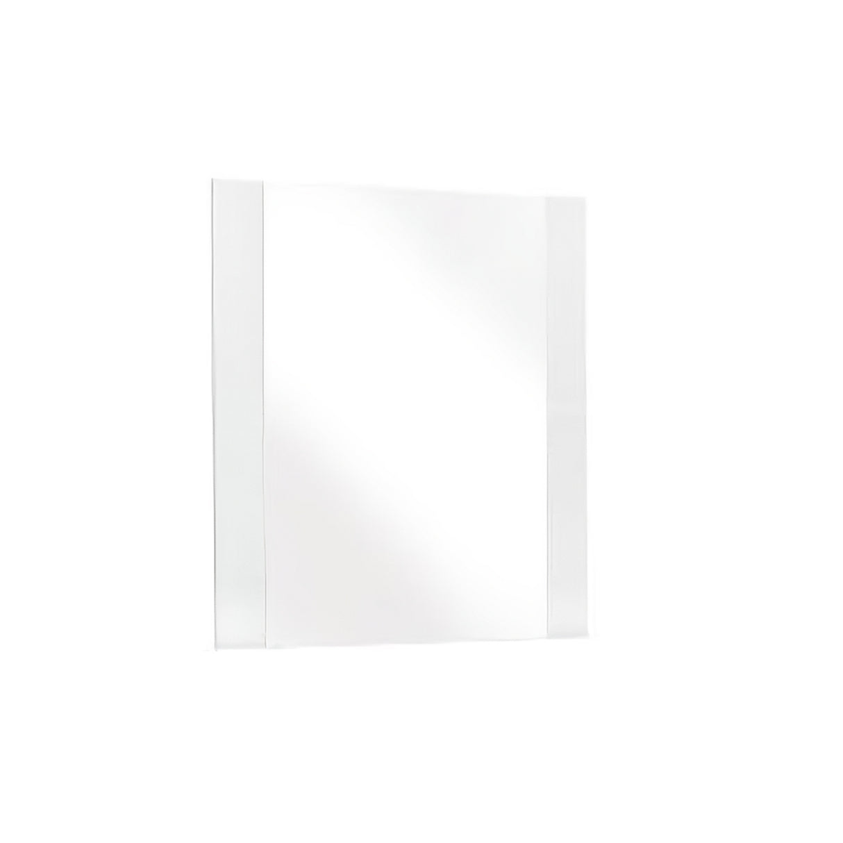 41" White Mdf  Glass  And Veneer Mirror