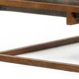 42" Dark Gray And Rust Concrete And Iron Square Coffee Table