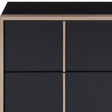 20" Black Two Drawers Nightstand