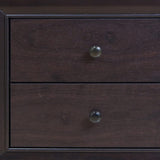 22" Espresso Two Drawers Solid Wood Nightstand