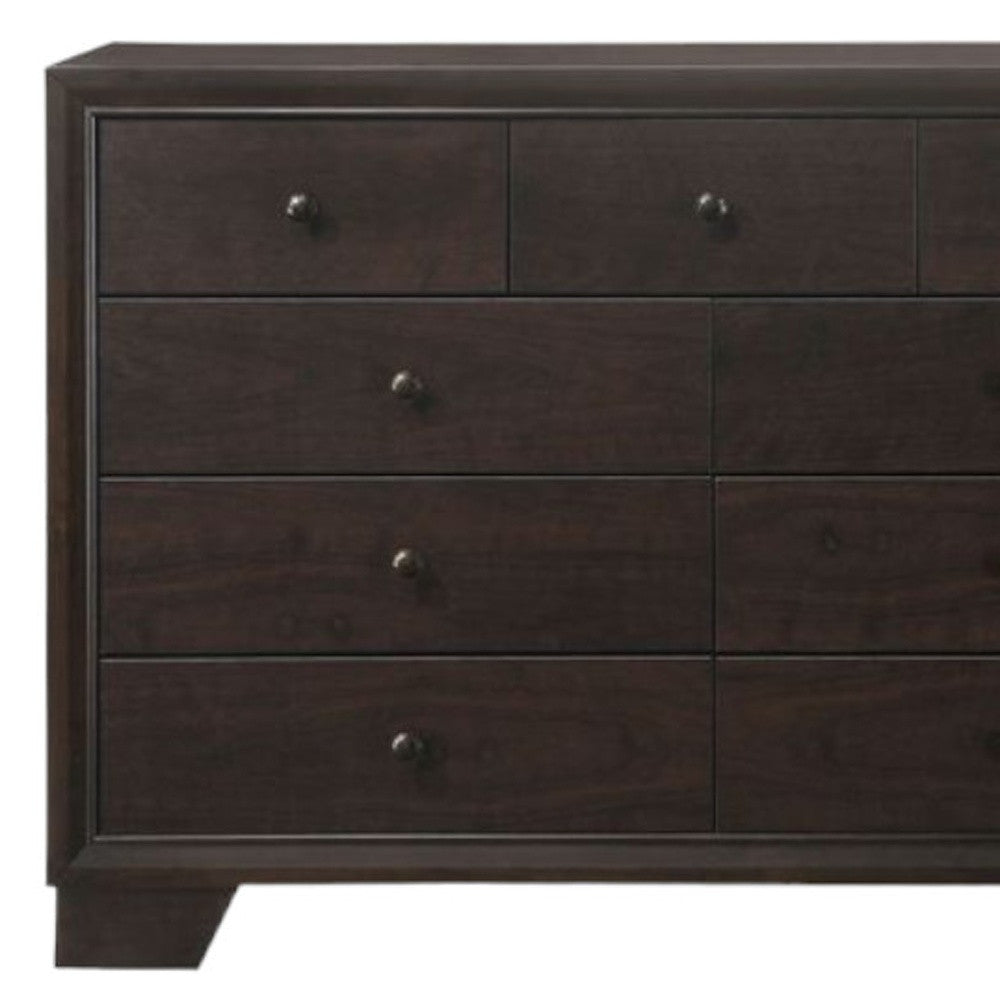 57" Espresso Solid and Manufactured Wood Double Dresser
