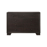 57" Espresso Solid and Manufactured Wood Nine Drawer Double Dresser