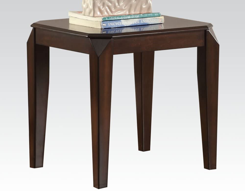 23" Dark Brown Solid Wood End Table