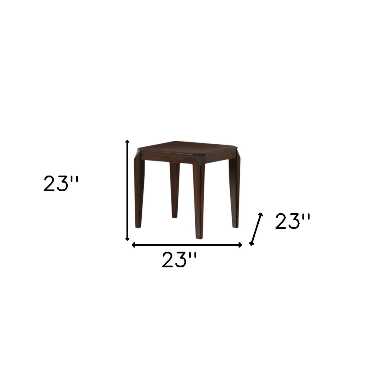 23" Dark Brown Solid Wood End Table