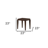 23" Dark Brown Solid Wood End Table