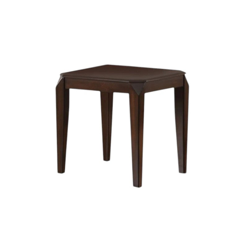 23" Dark Brown Solid Wood End Table