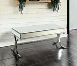 42" X 21" X 19" Mirrored Top And Chrome Coffee Table