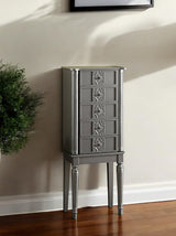 40" Silver 5 Mirrored Nightstand