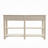 60" Cream Console Table With Shelves And Drawers