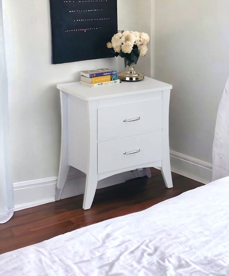 24" Brown Two Drawers Nightstand