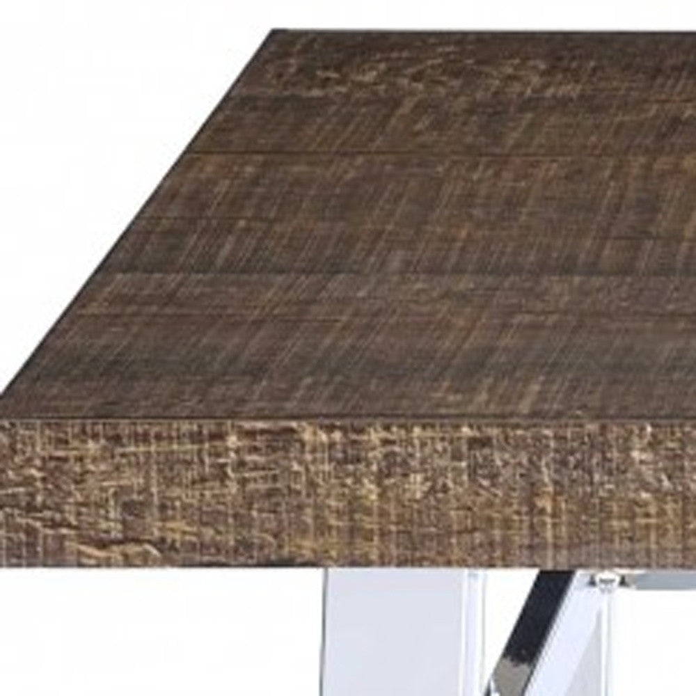 30" Brown And White Square Manufactured Wood Bar Table