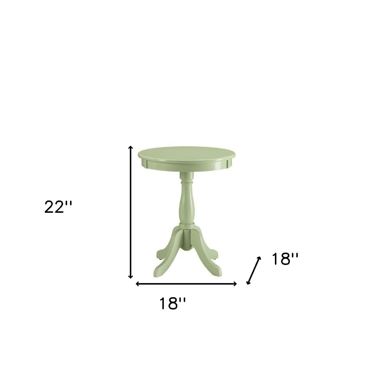 Light Green Solid Wooden Pedestal Side Table