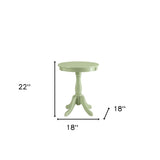 Light Green Solid Wooden Pedestal Side Table