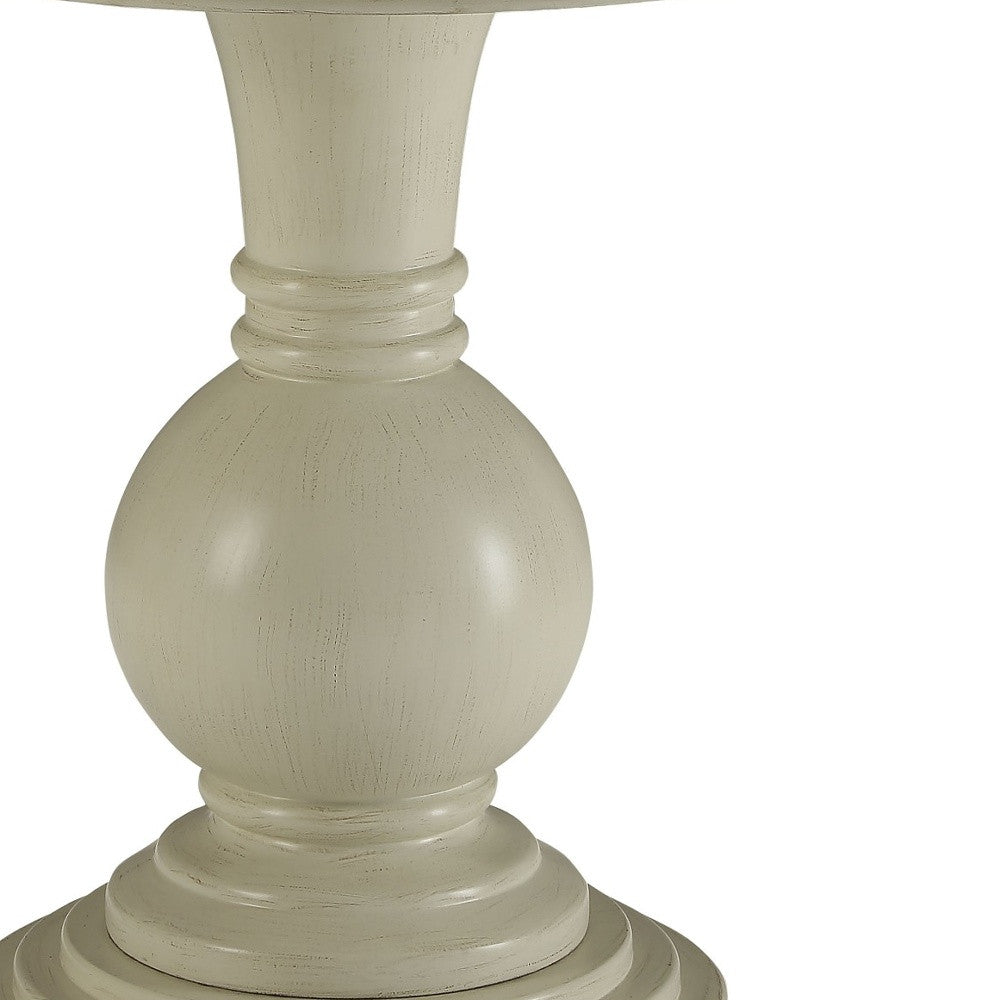 26" White Solid And Manufactured Wood Round End Table