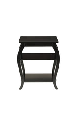 Black Finish Bow Leg Square End Table