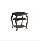 Black Finish Bow Leg Square End Table