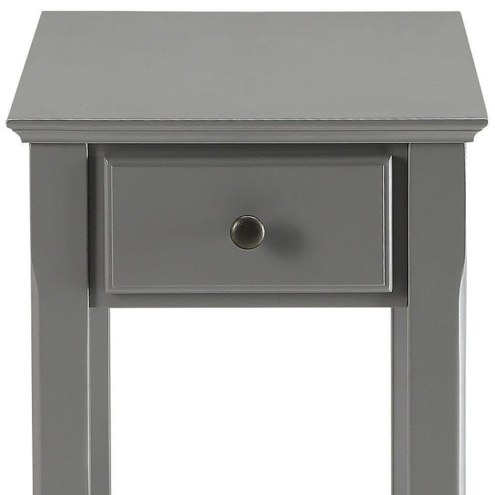 23" Gray Solid and Manufactured Wood End Table