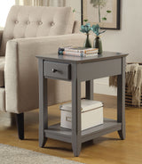 23" Gray Solid and Manufactured Wood End Table