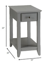 23" Gray Solid and Manufactured Wood End Table