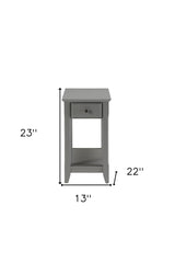 23" Gray Solid and Manufactured Wood End Table