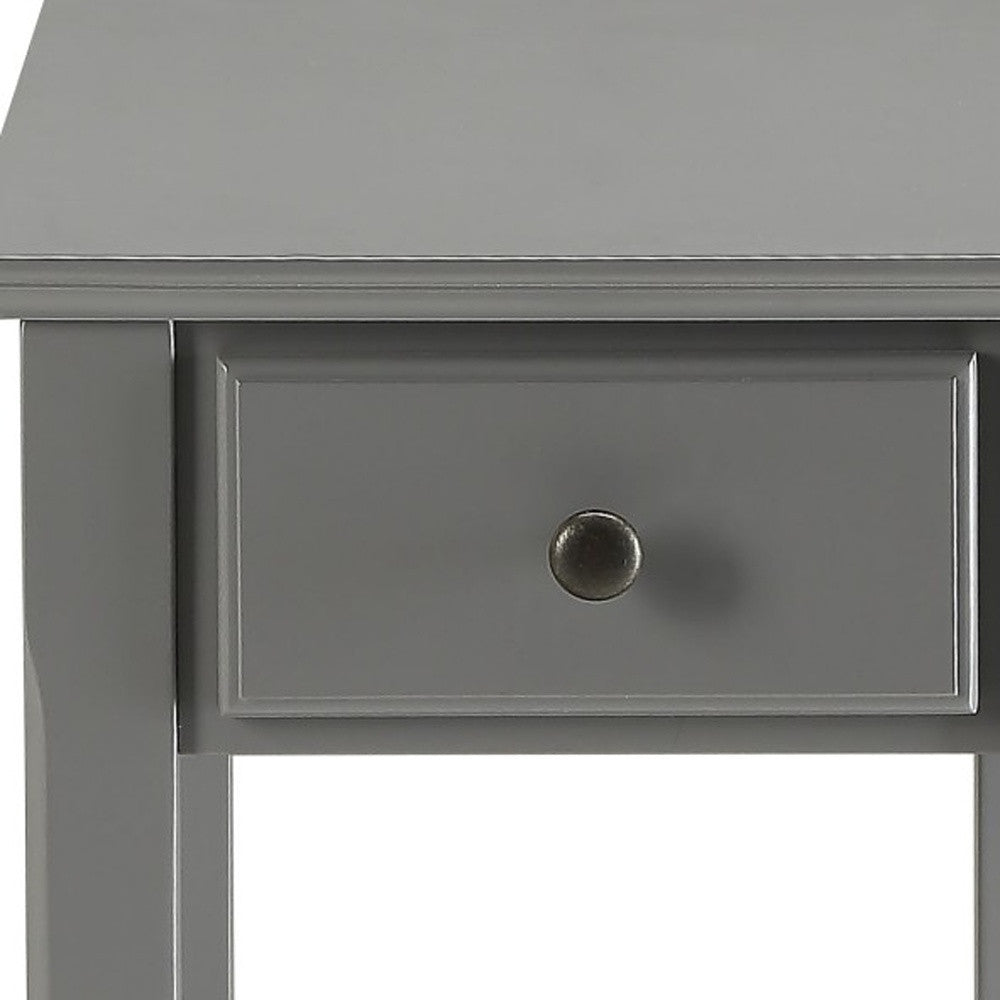 23" Gray Solid and Manufactured Wood End Table