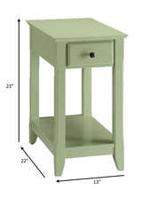 23" Pale Green Single Drawer End Table