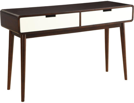 Mahogony And White Double Drawer Console Table