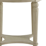 24" Off White Solid Wood Oval End Table With Shelf