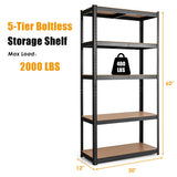 Adjust 30 x60 Inch 5 Level Garage Tool Shelf Storage-Black