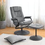 360° Swivel Recliner Chair with Ottoman-Gray