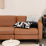 3-Seat Sectional Sofa Couch with Armrest Magazine Pocket and Metal Leg-Orange