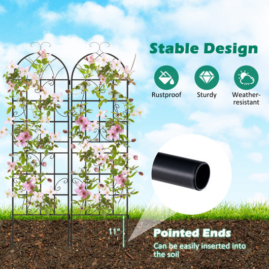 2/4 Pack 71 x 20 Inch Metal Garden Trellis for Climbing Plants-Set of 2