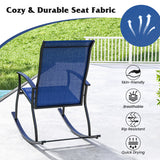 2 Pieces Outdoor Rocking Chairs with Breathable Backrest-Navy