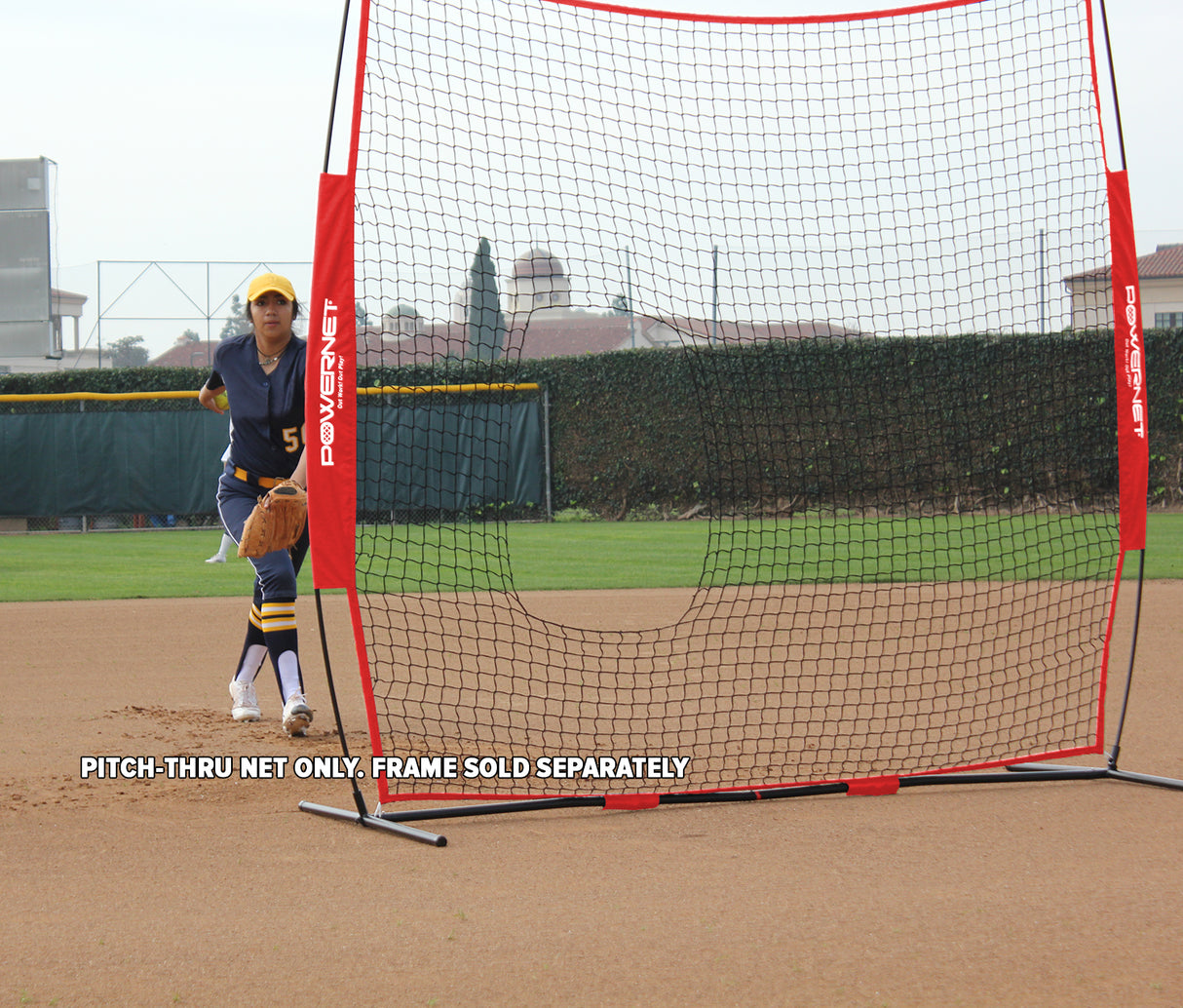 PowerNet 7x7 ft Pitch-Thru Pitching or Batting Screen for Softball with Carry Case