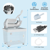 300W Commercial Ice Crusher with Dual Blades and Safety Switch-Gray