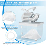 300W Commercial Ice Crusher with Dual Blades and Safety Switch-Gray