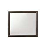 Rich Espresso Finish Wooden Rectangular Beveled Edge Mirror