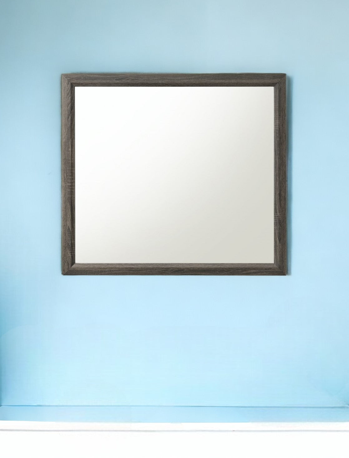 35" Rectangle Wall Mounted Accent Mirror With Frame