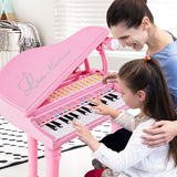 31 Keys Kids Piano Keyboard with Stool and Piano Lid-Pink