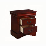 24" Brown Two Drawer Faux Wood Nightstand