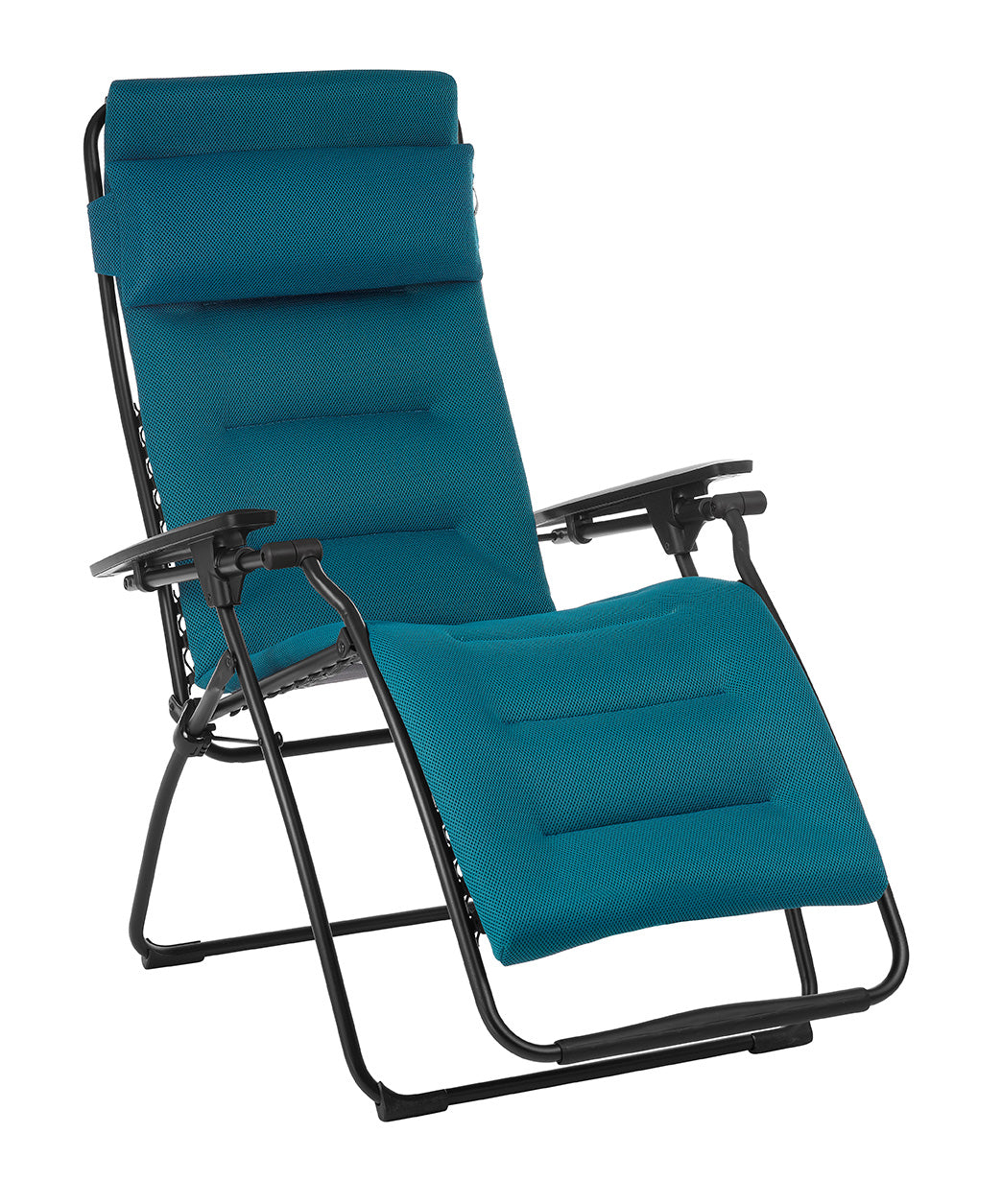 26" Gray Steel Outdoor Zero Gravity Chair with Gray Cushion