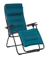 26" Gray Steel Outdoor Zero Gravity Chair with Gray Cushion