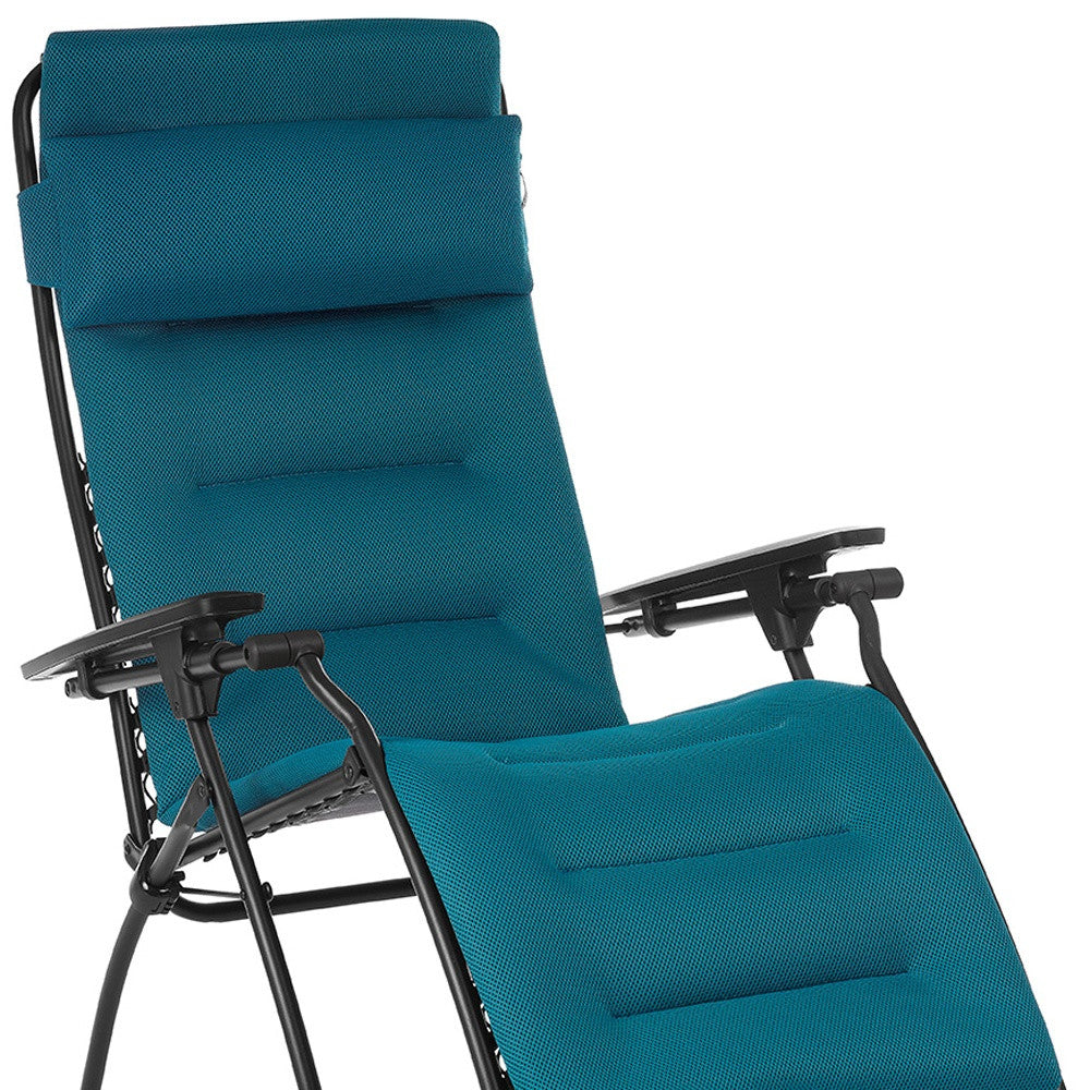 26" Gray Steel Outdoor Zero Gravity Chair with Gray Cushion