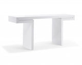 63" White Trestle Console Table