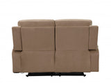 63" Beige Leather Match Recliner