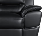 48" Black and Silver Leather Match Arm Chair