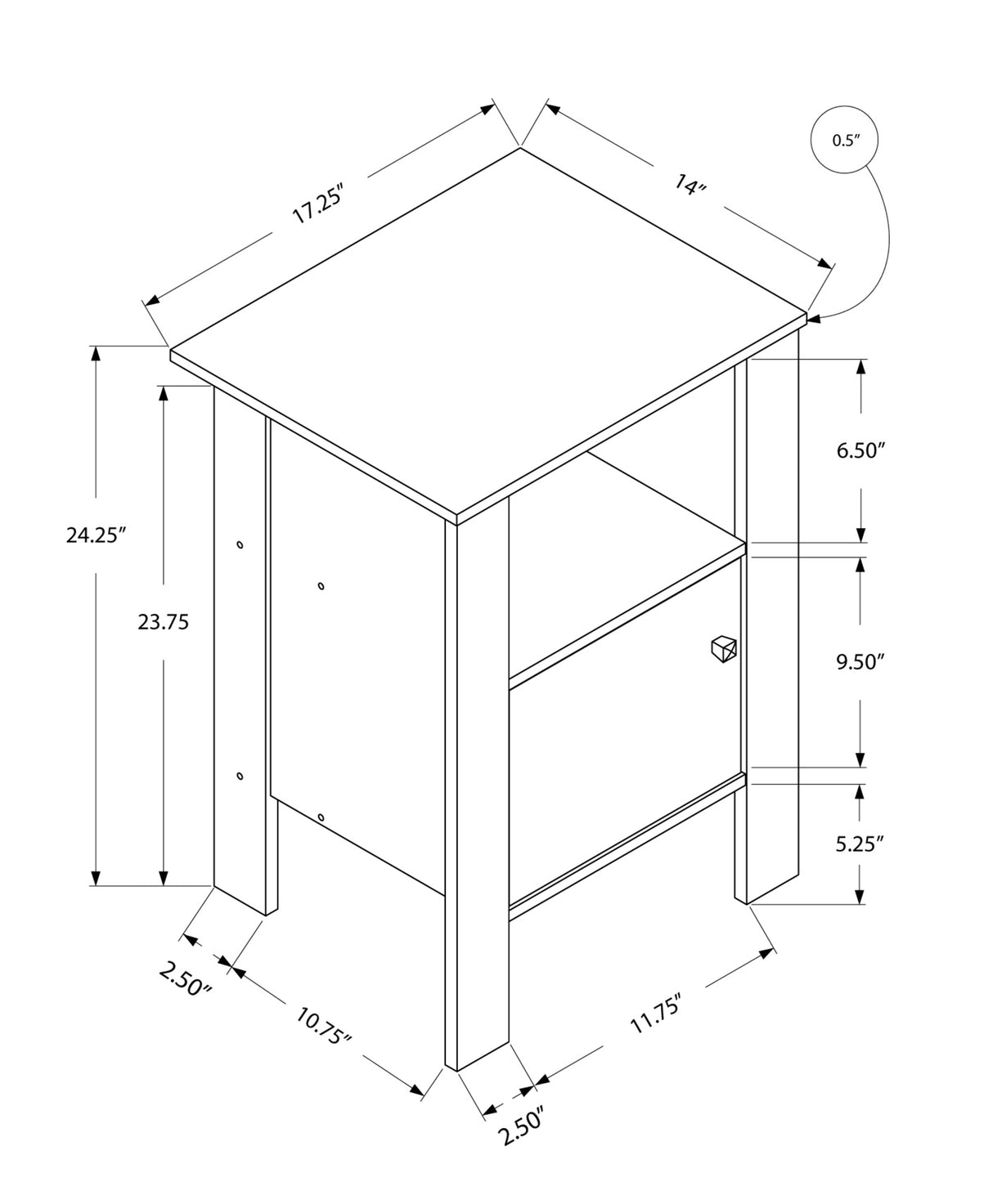 24" Espresso Nightstand