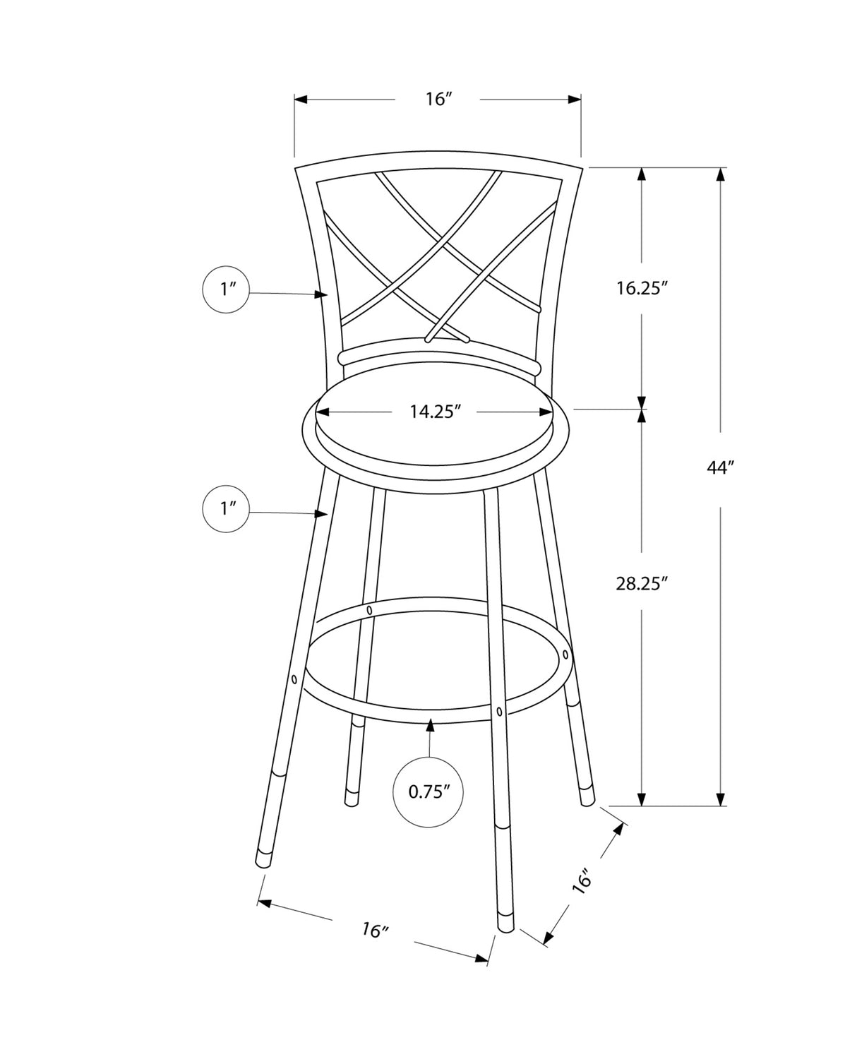 Set of Two 28 " Black Metal Bar Chairs