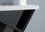 36" Gray and Black Abstract Console Table With Shelves